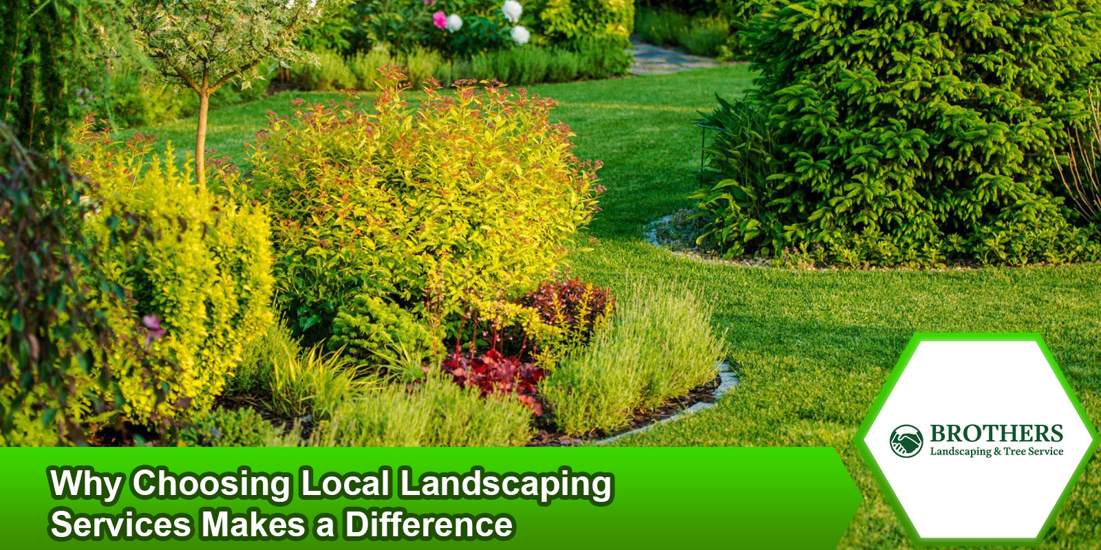 A landscaping crew working on a residential front yard.