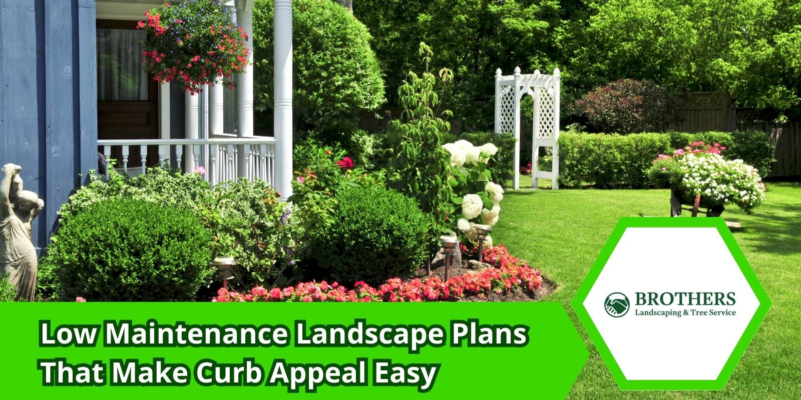 Front yard with gravel paths and drought-tolerant plants