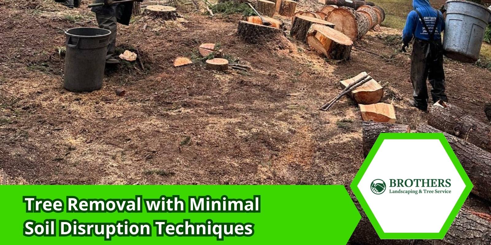 Tree being removed with ground protection mats to avoid soil damage