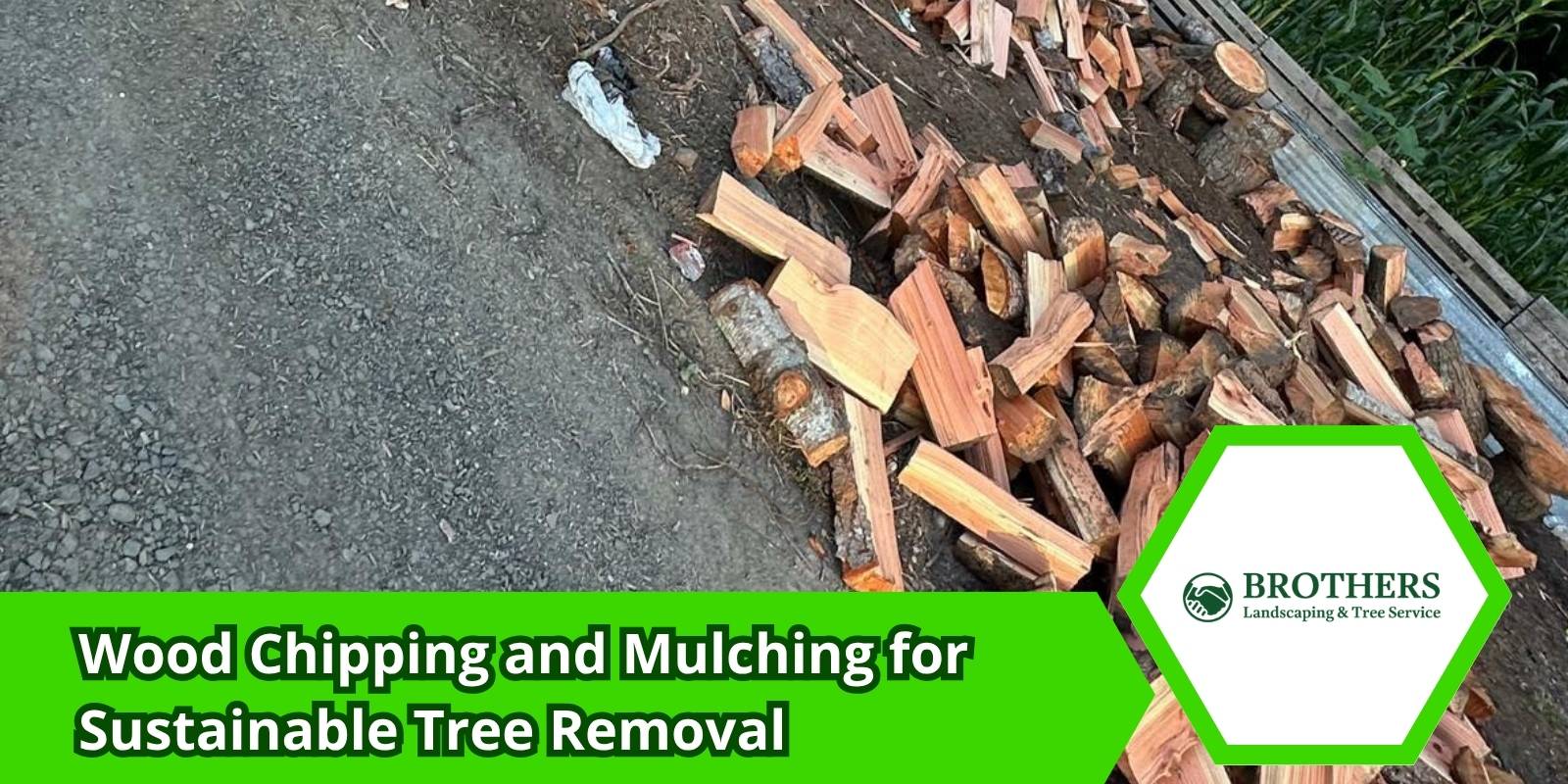 Tree branches being chipped on-site during eco-friendly removal