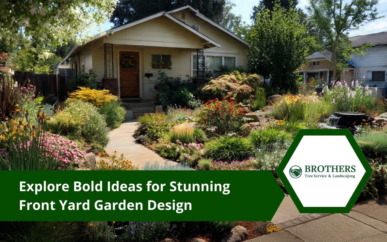 Front Yard Garden Design with native plants for colorful curb appeal