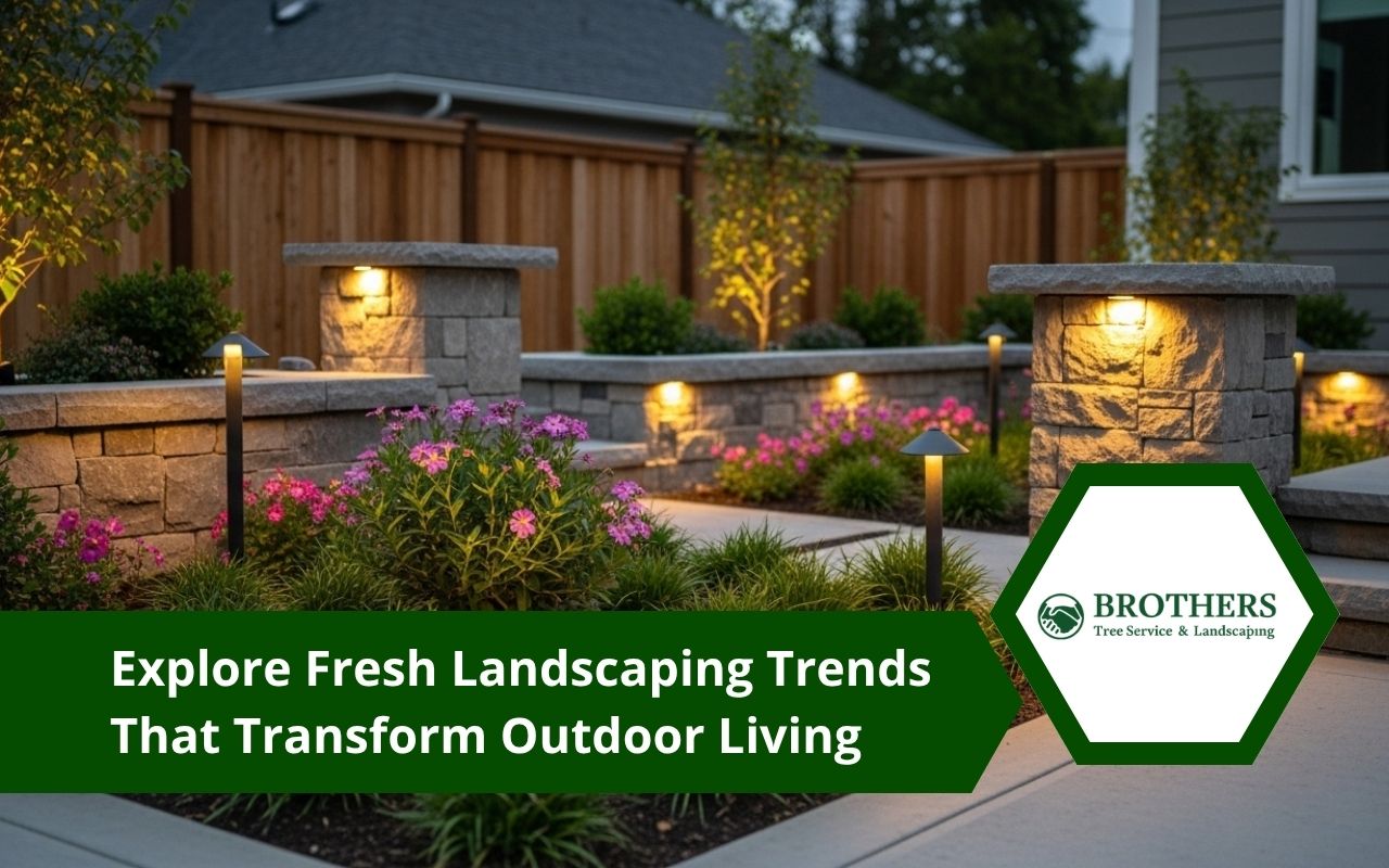 landscaping trends with native plants in a clean backyard design
