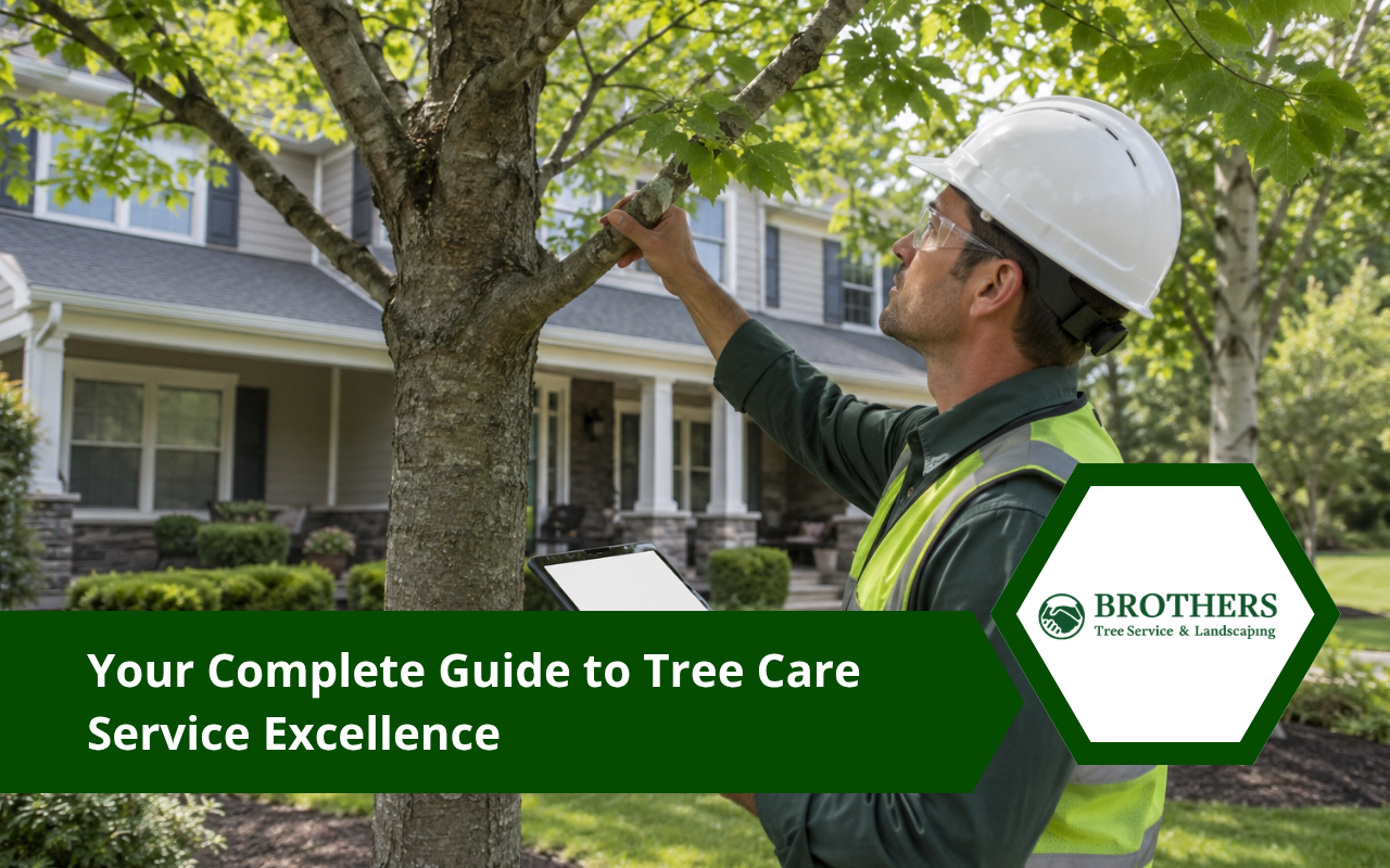 Routine tree care inspection for trees near a residential property