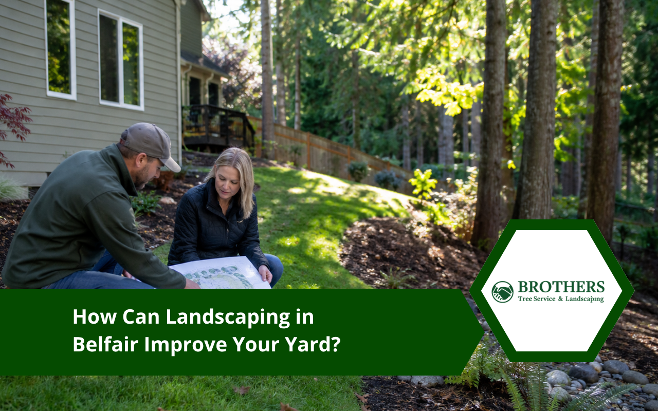 Landscaping Belfair yard planning focused on drainage, sunlight, and property use