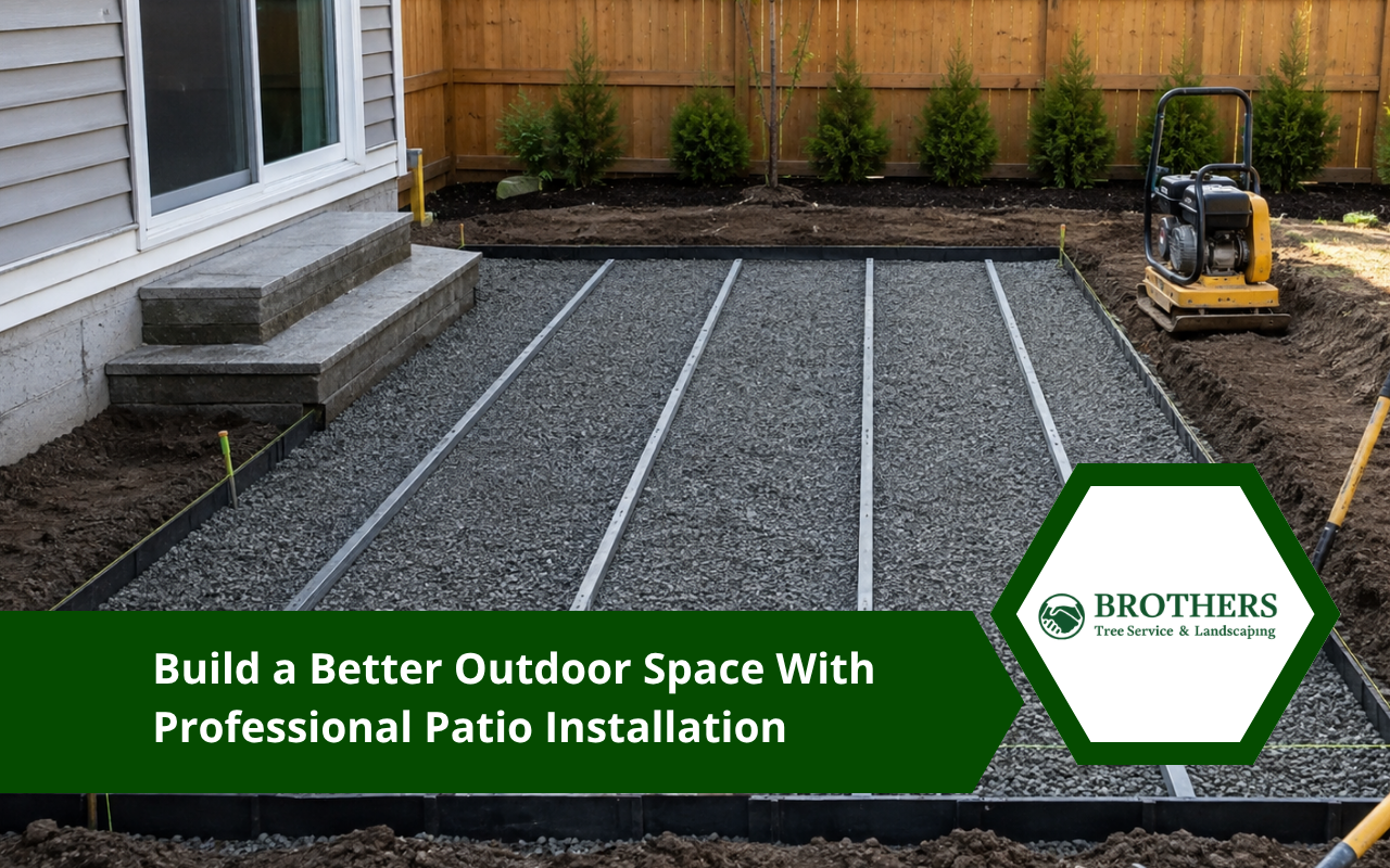 Patio installation site preparation for a stable and level outdoor surface